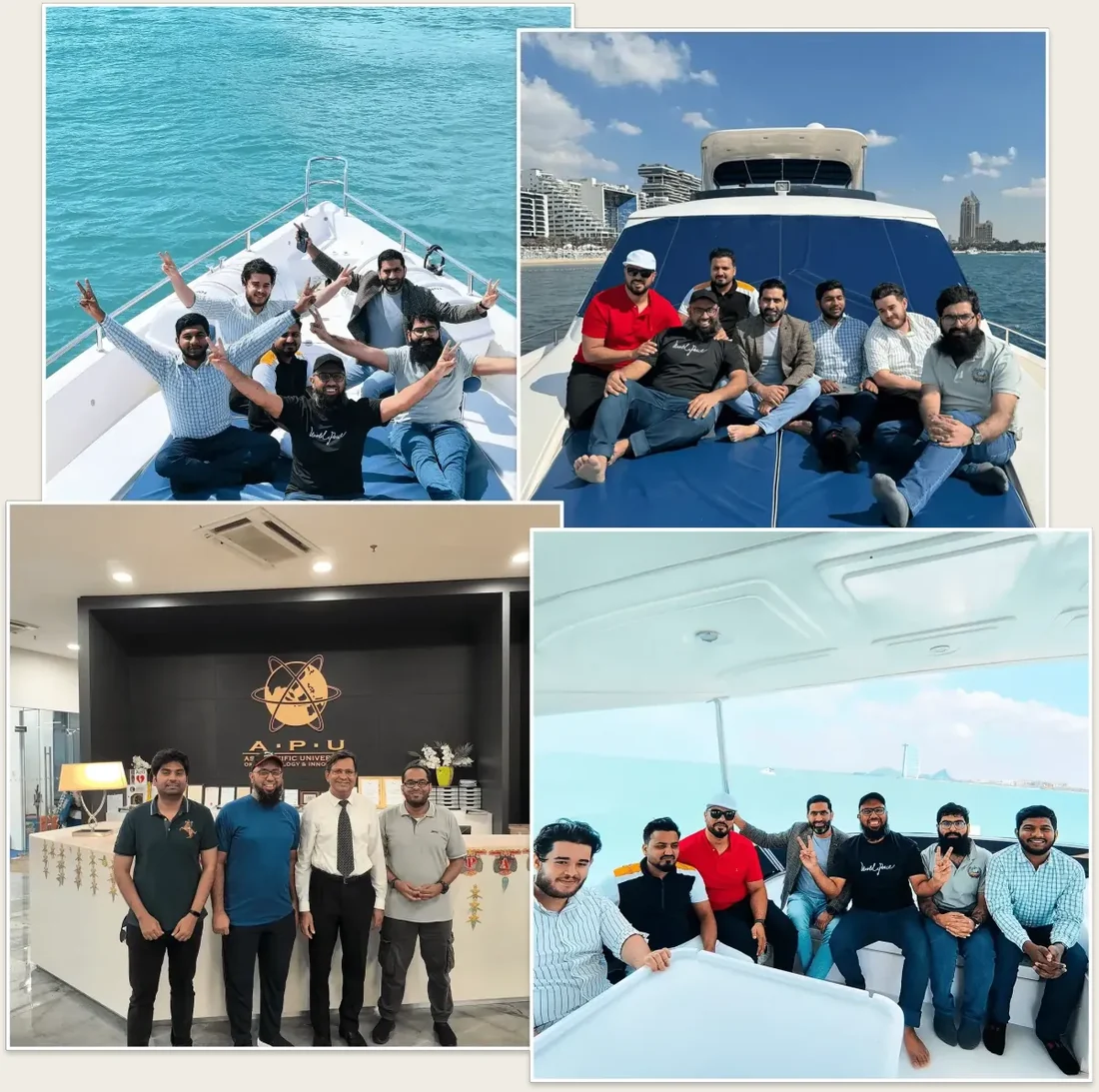 Muhammad Ahsan with founder and university groups in Dubai and Malaysia